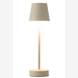 J-Line - Bordlampe LED Batteri Metal Taupe 11,5x11,5x37cm.