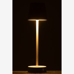 J-Line - Bordlampe LED Batteri Metal Taupe 11,5x11,5x37cm.