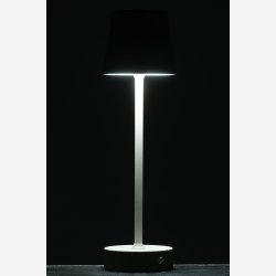 J-Line - Bordlampe LED Batteri Metal Taupe 11,5x11,5x37cm.