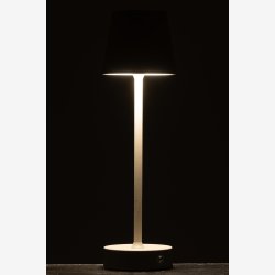 J-Line - Bordlampe LED Batteri Metal Taupe 11,5x11,5x37cm.