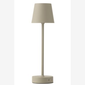 J-Line - Bordlampe LED Batteri Metal Taupe 11,5x11,5x37cm.