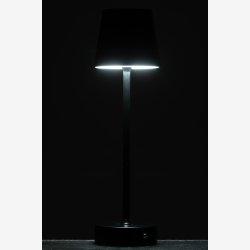 J-Line - Bordlampe LED Batteri Metal Sort 11,5x11,5x37cm.