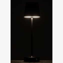 J-Line - Bordlampe LED Batteri Metal Sort 11,5x11,5x37cm.
