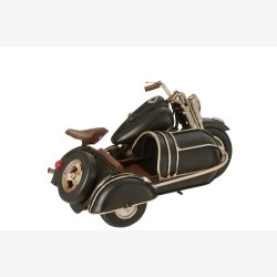 J-Line - Motorcykel m/ur metal sort H: 12 L: 26 B: 17,5 cm.
