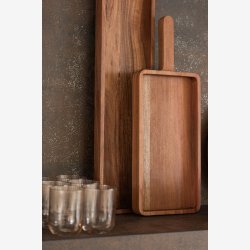 J-Line - Serverings brt m/hndtag Akacie tr L: 49 B: 18 cm. 