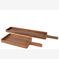 J-Line - Serverings brt m/hndtag Akacie tr L: 78 B: 15 cm. 