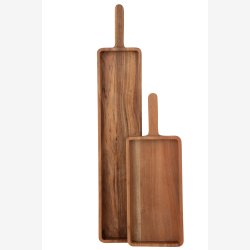 J-Line - Serverings brt m/hndtag Akacie tr L: 78 B: 15 cm. 