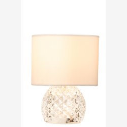 J-Line - LED Batteri Bordlampe Glas Transparent 17,2x17,2x23cm.