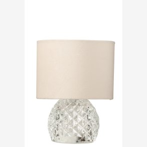 J-Line - LED Batteri Bordlampe Glas Transparent 17,2x17,2x23cm.