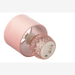 J-Line - LED Batteri Bordlampe Glas Pink 17,2x17,2x23cm.