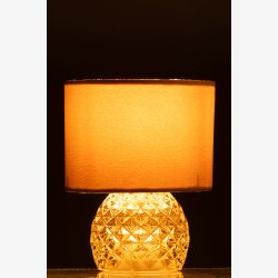  J-Line - LED Batteri Bordlampe Glas Guld 17,2x17,2x23cm.