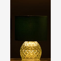  J-Line - LED Batteri Bordlampe Glas Gr�n 17,2x17,2x23cm.
