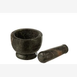 J-Line - Morter &amp; St�der Marmor M�rkegr�n �: 10 H: 7,75 cm. 