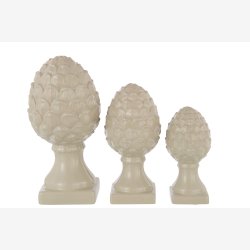 J-Line Pinjekogle m/fod Figur H: 24,5 cm Keramik Beige