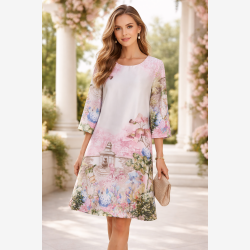 Marta Du Chateau - MdcFabiana Kjole Rosa/Print Onesize