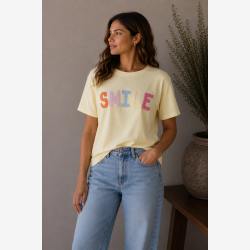 Marta Du Chateau - MdcVespera T-Shirt "Smile" Gul.