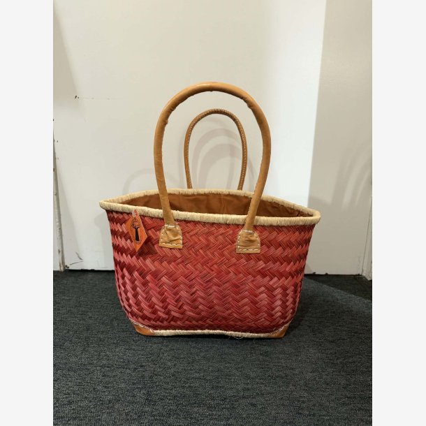 Madam Gr�skar - Strandtaske Br�ndt R�d 43x26cm.