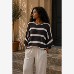 Marta Du Chateau - MdcCascade Strik Brun/hvid Onesize