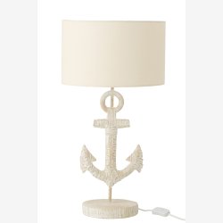 J-Line - Bordlampe Anker Polyresin Hvid/Naturlig 28x28x58cm.