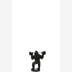 J-Line - Gorilla Figur v�gtl�ftning Polyresin Sort Lille 21x12x25,5cm