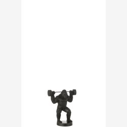 J-Line - Gorilla Figur v�gtl�ftning Polyresin Sort Lille 21x12x25,5cm