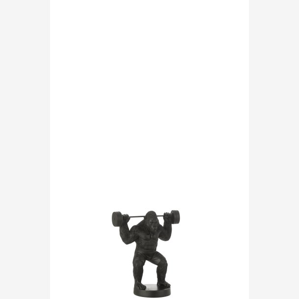 J-Line - Gorilla Figur v�gtl�ftning Polyresin Sort Lille 21x12x25,5cm