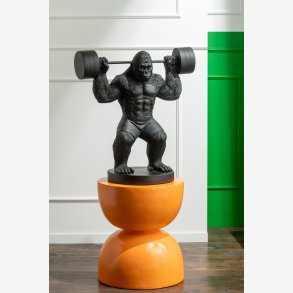 J-Line - Gorilla Figur v�gtl�ftning Polyresin Sort Stor 58x31x62,5cm