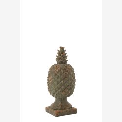 J-Line - Ananas Antik statue Udend�rs Polyresin Gr�n 17,5x17,5x43cm.