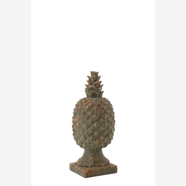 J-Line - Ananas Antik statue Udend�rs Polyresin Gr�n 17,5x17,5x43cm.