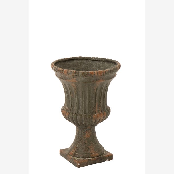 J-Line - Blomsterpotte Antik Udend�rs Polyresin Gr�n 40x40x56cm.