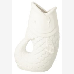 J-Line - Vase i fiskeform Polyresin Hvid 30,5x18x45cm.