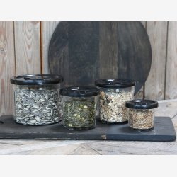 Chic Antique - Marmeladeglas m/sort lg 250 ml. H: 8,5 : 9 cm. 