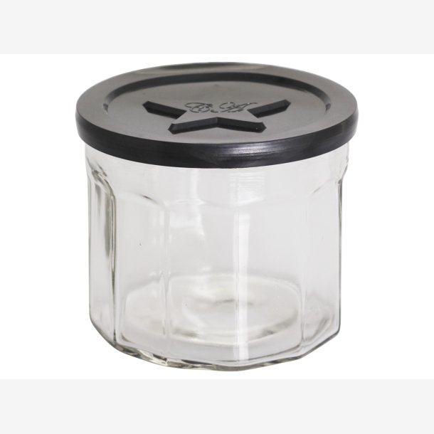 Chic Antique - Marmeladeglas m/sort lg 700 ml. H: 11 : 13 cm. 