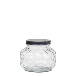 Chic Antique - Opbevaringsglas m. diamantudskring H13,5/16 cm klar 1680 ML