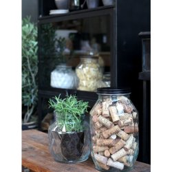 Chic Antique - Opbevaringsglas m. diamantudskring H17,5/16 cm klar 2280 ML