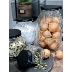 Chic Antique - Opbevaringsglas m. diamantudskring H17,5/16 cm klar 2280 ML