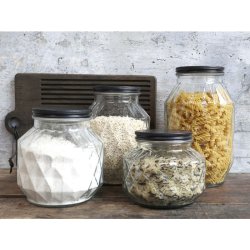 Chic Antique - Opbevaringsglas m. diamantudskring H26/16 cm klar 3680 ML.