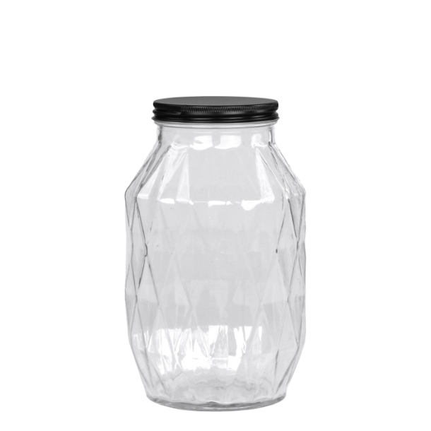 Chic Antique - Opbevaringsglas m. diamantudskring H26/16 cm klar 3680 ML.