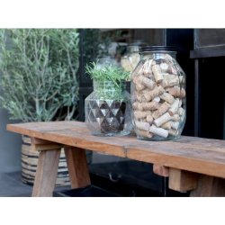 Chic Antique - Opbevaringsglas m. diamantudskring H26/16 cm klar 3680 ML.