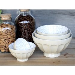 Chic Antique - Ars Latteskl m. mnster st af 5, H9/16 cm stvet latte