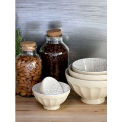 Chic Antique - Ars Latteskl m. mnster st af 5, H9/16 cm stvet latte