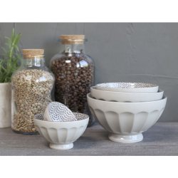 Chic Antique - Ars Latteskl m. mnster st af 5, H9/16 cm gr