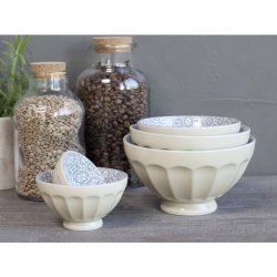 Chic Antique - Ars Latteskl m. mnster st af 5, H9/16 cm latte