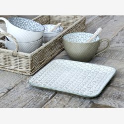 Chic Antique - Ars Tallerken m/mnster Verte L: 20 B: 20 cm. 