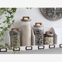 Chic Antique - Opbevaringsglas m/trlg Akacietr H: 30 : 10 cm. 