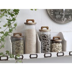 Chic Antique - Opbevaringsglas m/trlg af akacietr, H: 24 : 10 cm.