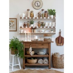 Chic Antique - Opbevaringsglas m/trlg af akacietr, H: 24 : 10 cm.