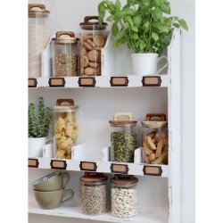 Chic Antique - Opbevaringsglas m/trlg af akacietr, H: 24 : 10 cm.