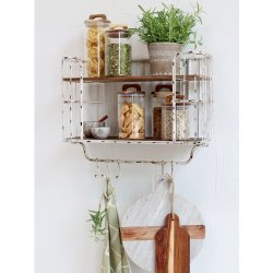 Chic Antique - Opbevaringsglas m/trlg af akacietr, H: 24 : 10 cm.