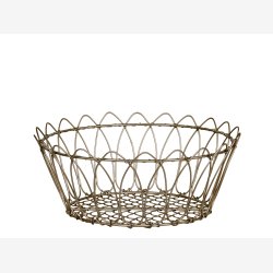 Chic Antique - Kurv Fil De Fer H: 11,5 : 27 cm. Antik Messing Look